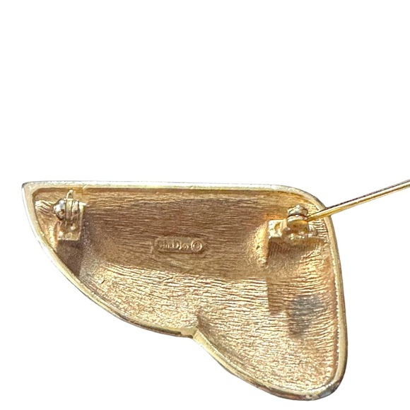 Vtg Christian Dior Gold Tone Prong Set & Baguette Clear Crystals Brooch Pin 2” - Picture 7 of 15